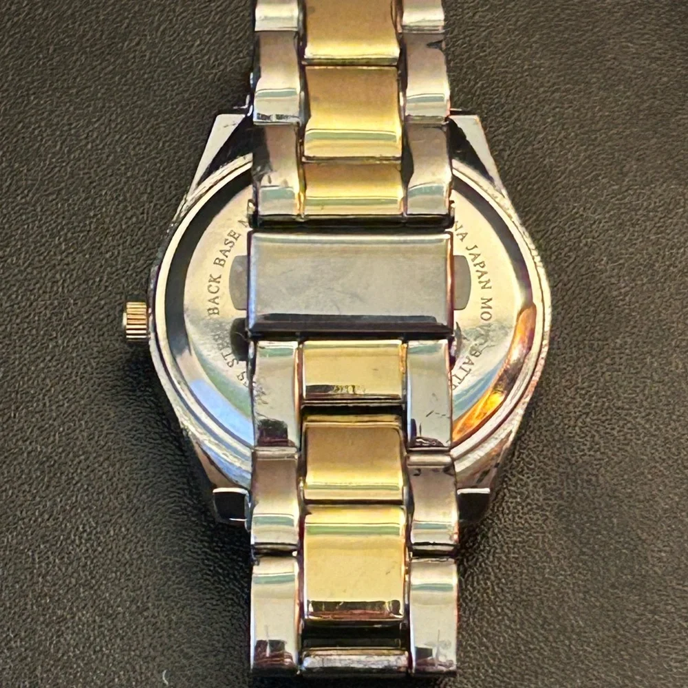 I.N.C. Crystal Bezel Two Tone Watch Women’s Silver Gold Stainless Steel Dial INC